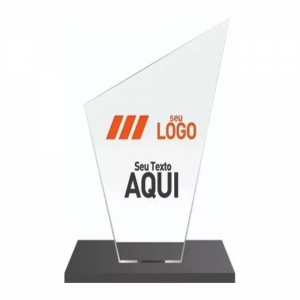 Troféu vidro personalizado