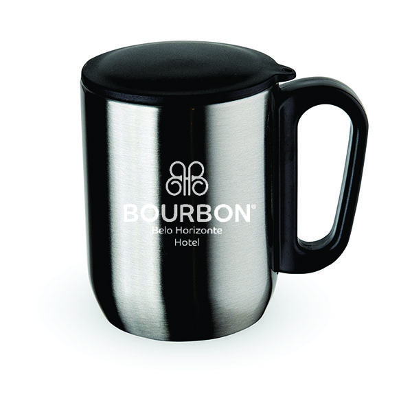 Caneca de inox com Cabo e Tampa