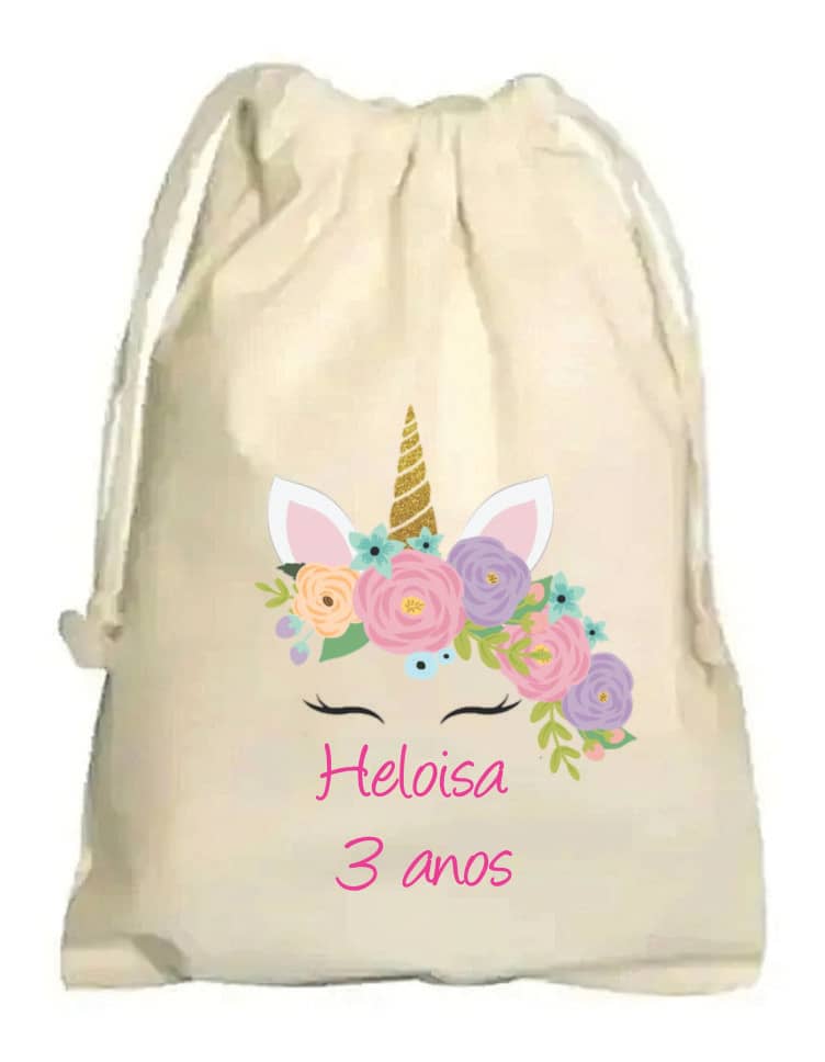 50 Unid Mochila Saco Algodão Cru Personalizado