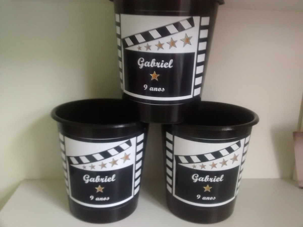 Balde de pipoca personalizado cinema