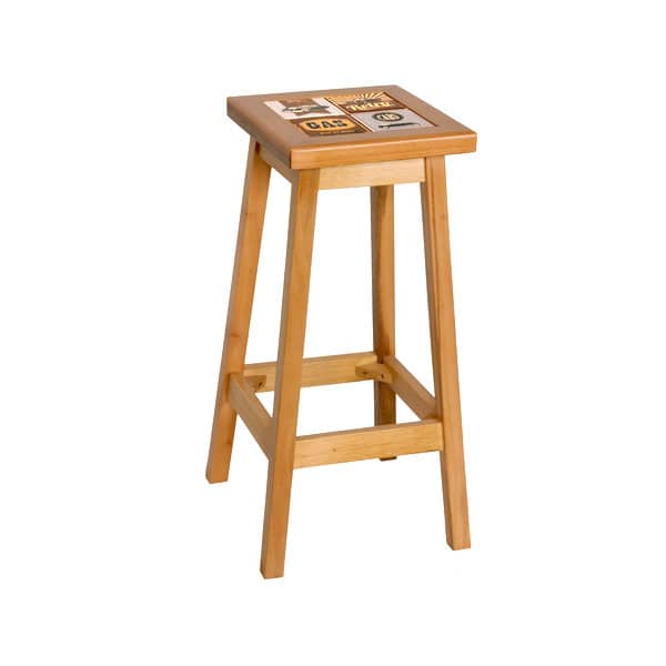 Banqueta Alta Para Bar Com Mix De Estampa Em Azulejo