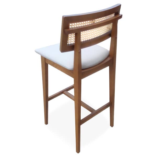 Banqueta Royal Estofado Anatômico Tela Portuguesa Estrutura Madeira