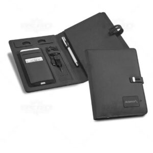 Caderno com powerbank personalizado