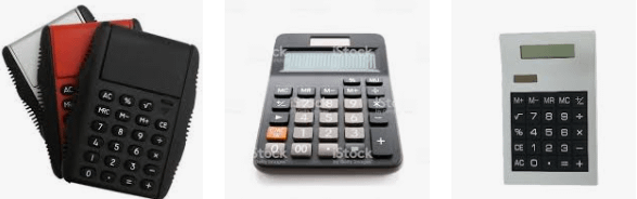 Calculadora com detalhes em Borracha