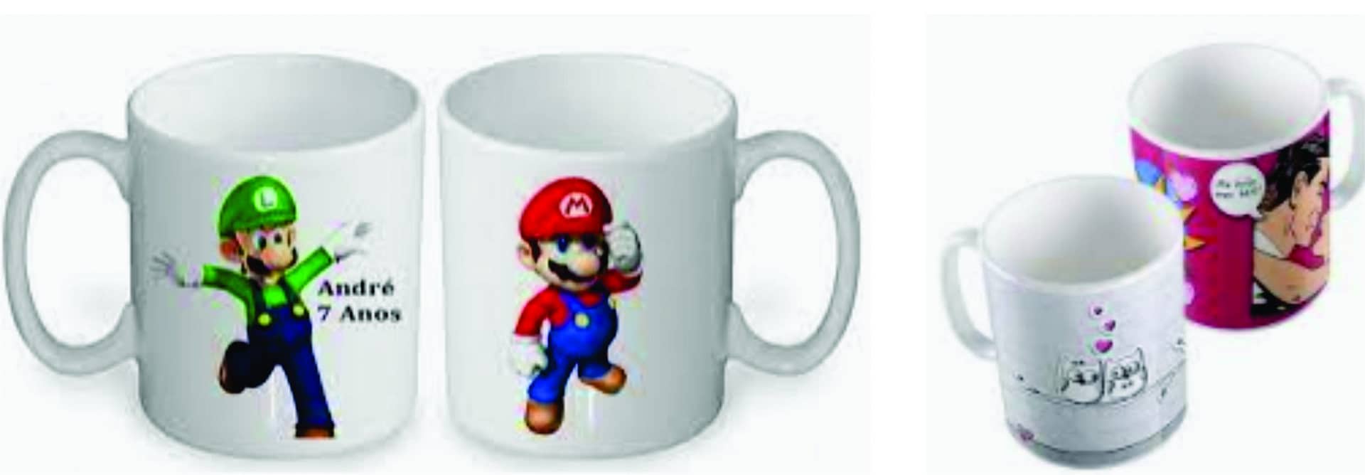 Caneca Branca Plástica Personalizada