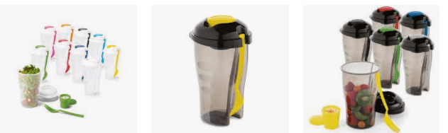 Copo para Salada Personalizado com Garfo e Molheira