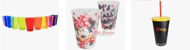 Copos decorados para brindes