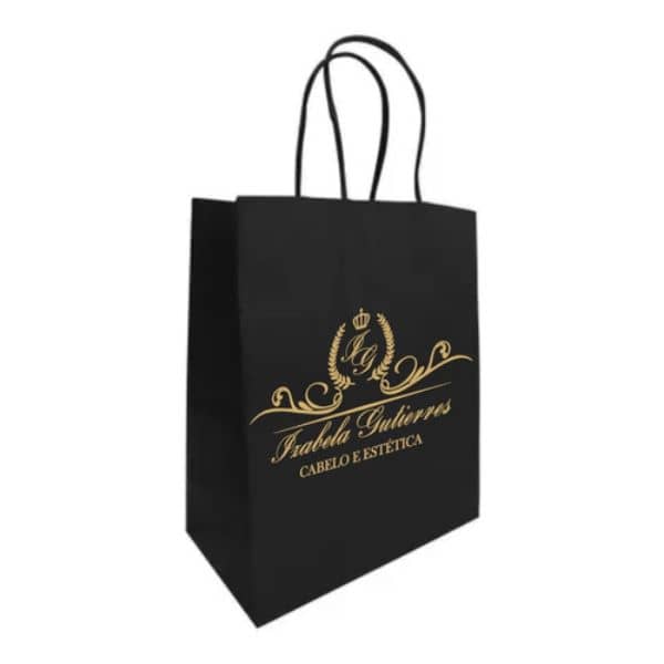 Sacola De Papel Personalizada Logo Metalizada