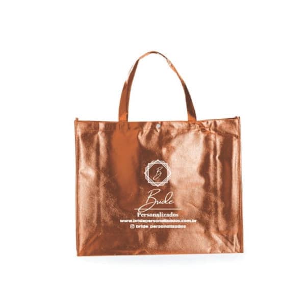 Sacola Tnt Metalizada Prata Pacote 20 Unidades