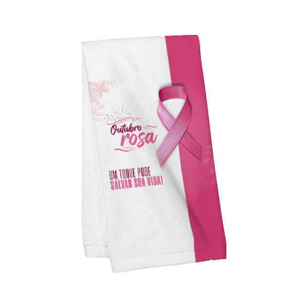 Toalha de Praia Outubro Rosa Personalizada