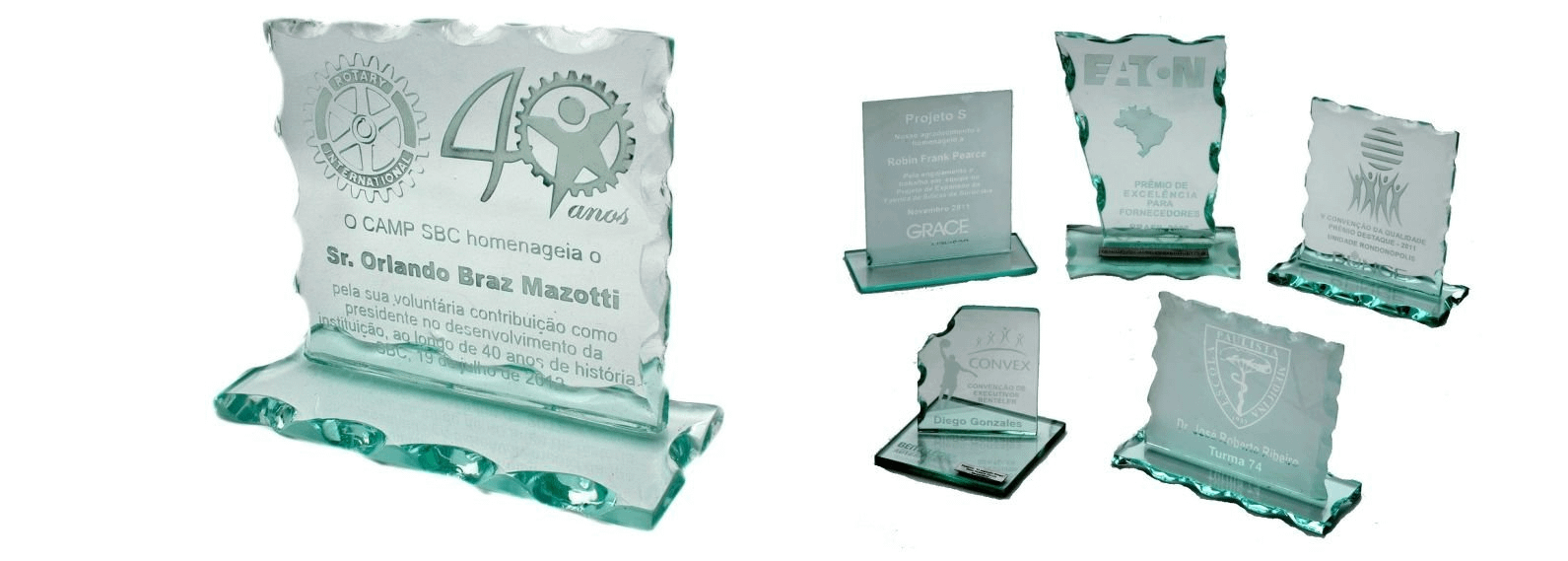 Troféu De Vidro Personalizado Brinde