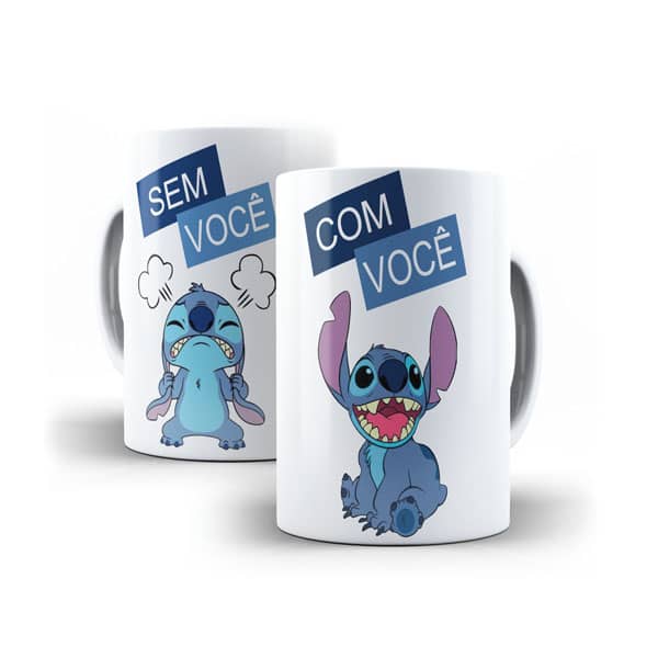 Xícara Personalizada Stitch Lilo Com Você Sem Você
