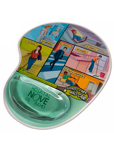 Mouse pad com apoio em gel personalizado